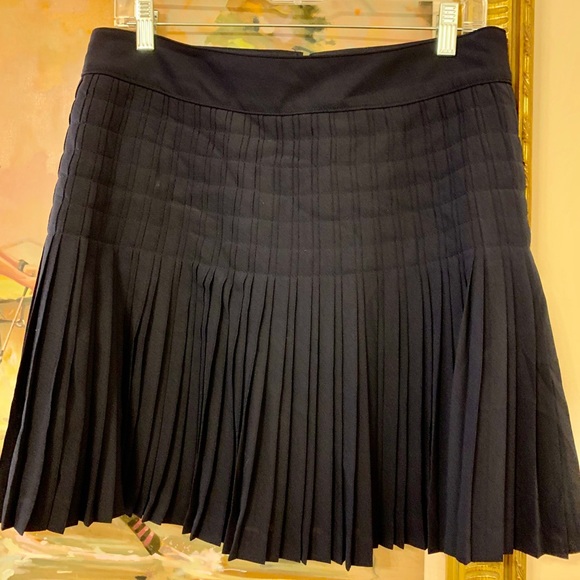 J Crew Navy Pleated Skirt - Picture 3 of 7